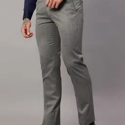 cantabil Men Regular Fit Grey Polycotton Trousers image 3