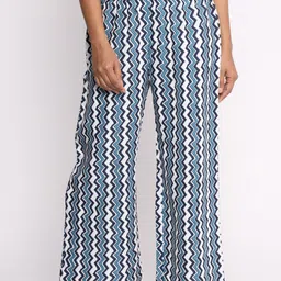 rangkriti Women Regular Fit Blue Viscose Rayon Trousers-picture-14