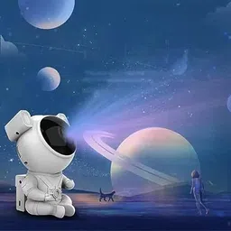 krivaenterpris Galaxy Night Light Astronaut Space Star Projector Nebula 360° Adjustable Head Night Lamp image 5