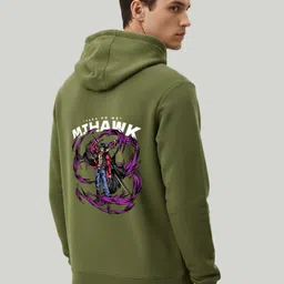 clever fox Men Full Sleeve Graphic Print Hooded Sweatshirt image 2