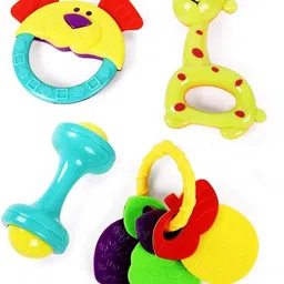 kidrop Fun Setof4Pcs with Various Exciting Toys for NewBorns&Infants Rattle(Multicolor) Rattle image 1