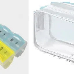 morel 1PC DOUBLE LAYER Pill BOX AND 1PC Makeup Plastic Case for Organizing Toiletries Pill Box-picture-39
