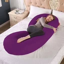 linenovation Microfibre Pregnancy Pillow Pack of 1 Solid "Enjoy full-body comfort and support for a more peaceful pregnancy journey." image 1