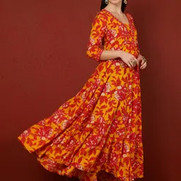 sa rasa Women Printed Pure Cotton Anarkali Kurta image 5