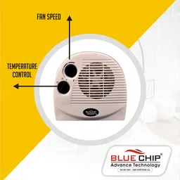 bluechip 2000-Watt Portable Home Blower Heater ; Operating Voltage: 220-240 volts | Noiseless Room Fan Heater with Adjustable Thermostat - 1 Year warranty (BLFH-001) Fan Room Heater image 3