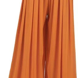 fashion bazaar Women Flared Orange Lycra Blend Trousers image 1