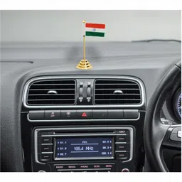 fonax Flag, Brass Pole & 3 Steps Base for Office Desk, Corporate Gift & Rectangle Car Dashboard Flag image 4