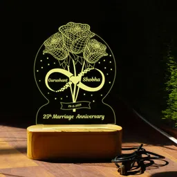 viyapaari Loop Rose Night Light for Couple Gift Anniversary, Wedding Acrylic Table Lamp-picture-18