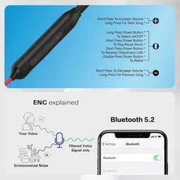 golya Z2-ENC Magnetic Bluetooth Deep Bass RED Bluetooth Headset image 4