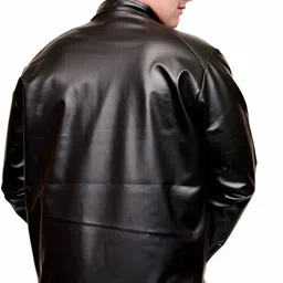 wisewolf Men Solid Leather Jacket image 2