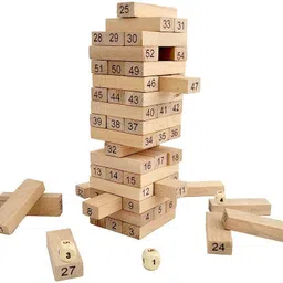 adc enterprises Wooden Number Block Tumbling Tower Game for Kids Educational Balancing Toy-picture-35