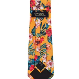 Tossido Men Yellow & Blue Printed Broad Tie image 5
