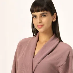 LacyLook Women Pink Double Terry Bath Robe-image-67