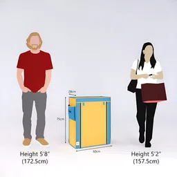 Pamworld Yellow & Blue 4-Tier Rectangle Shoe Rack image 3