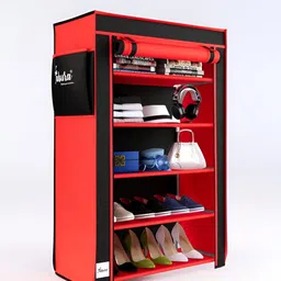 Pamworld Red & Grey 5 Layer Multi Purpose Rack image 2