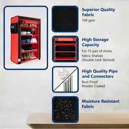 Pamworld Red & Grey 5 Layer Multi Purpose Rack image 4