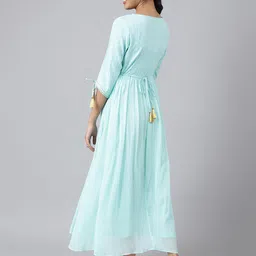 AURELIA Women Blue Floral Maxi Dress image 5