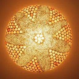 Devansh White Textured Mosaic Glass Shade Ceiling Lamp With Iron Base image 5