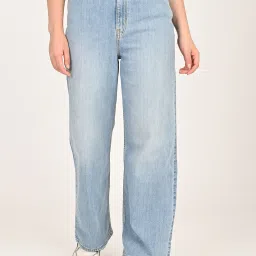 levi's Women's Light Blue Wide Leg Fit High Rise Jeans image 1