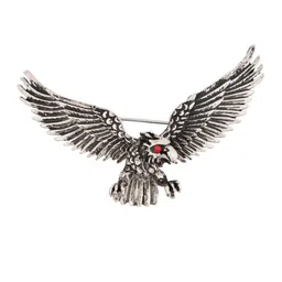 The Tie Hub Men Oxidised Eagle Metal Lapel Pin image 2