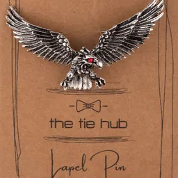The Tie Hub Men Oxidised Eagle Metal Lapel Pin image 4