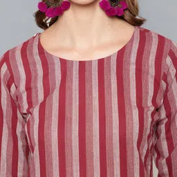 antaran Striped Straight Pure Cotton Kurta image 2