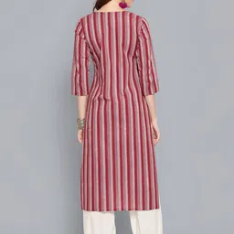 antaran Striped Straight Pure Cotton Kurta image 5