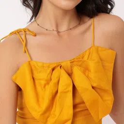 DressBerry Flirty & Fabulous Bow Detail Shoulder Straps Crop Top image 3