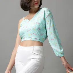 SHOWOFF Women Abstract Printed Crop Trop image 1