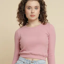 UnaOne Ribbed Cotton Fitted Crop Top-picture-12