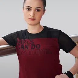 LAASA  SPORTS Typography Printed Crop Top image 1