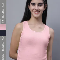 FBAR Pack Of 2 Sleeveless Ribbed Cotton Crop Tops-picture-18