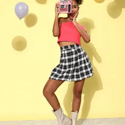 Moda Rapido One Shoulder Ribbed Crop Top image 3