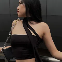 StyleCast Black Strapless Tube Crop Top image 2