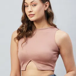 CHIMPAAANZEE Women Pink Crop Top image 4