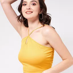 Zima Leto Shoulder Straps Ribbed Fitted Crop Top image 4