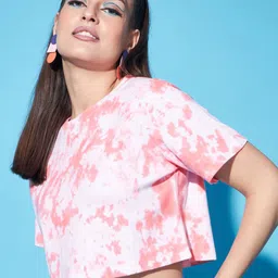 BAESD Tie & Dye Cotton Boxy Crop Top image 3