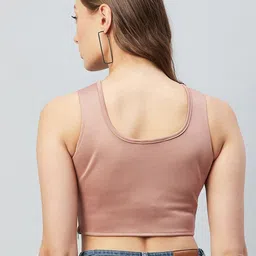 CHIMPAAANZEE Women Pink Crop Top image 5