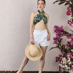 Berrylush Tropical Printed Bralette Crop Top image 5