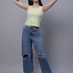 FBAR Pack Of 2 Round Neck Cotton Crop Tank Tops image 5