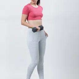 Lovable Sport Round neck short Sleeves Crop Top image 2