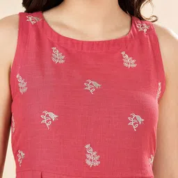 AKKRITI BY PANTALOONS Pure Cotton Ethnic Motifs Printed Knee Length A-Line Dress image 5