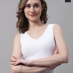 FBAR Pack Of 2 V-Neck Ribbed Fitted Cotton Crop Tops-picture-49