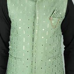 Exotic India Embroidered Woven Nehru Jacket image 4