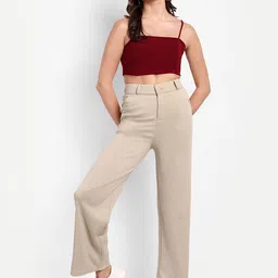 Next One Women Smart Loose Fit High-Rise Easy Wash Parallel Trousers image 4