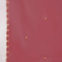 Sangria Maroon Floral Embroidered Straight Kurta With Trousers & Dupatta image 4