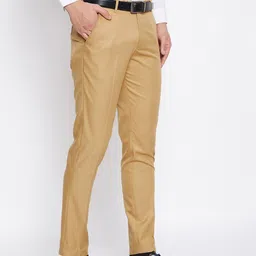 VEI SASTRE Men Smart Slim Fit Plain Formal Trousers-picture-12