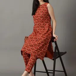DIVINATION Floral Printed Pure Cotton Kurta With Trousers image 2
