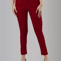 Femmora Women Comfort Cropped Cigarette Trousers-image-55