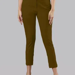 Femmora Women Solid Mid Rise Slim Fit Comfort Cropped Regular Trousers-picture-22